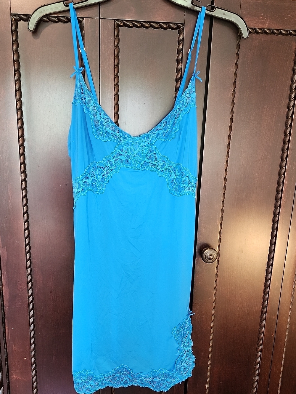 Victoria Secret's Blue Lace Trim Slip Nightdress
